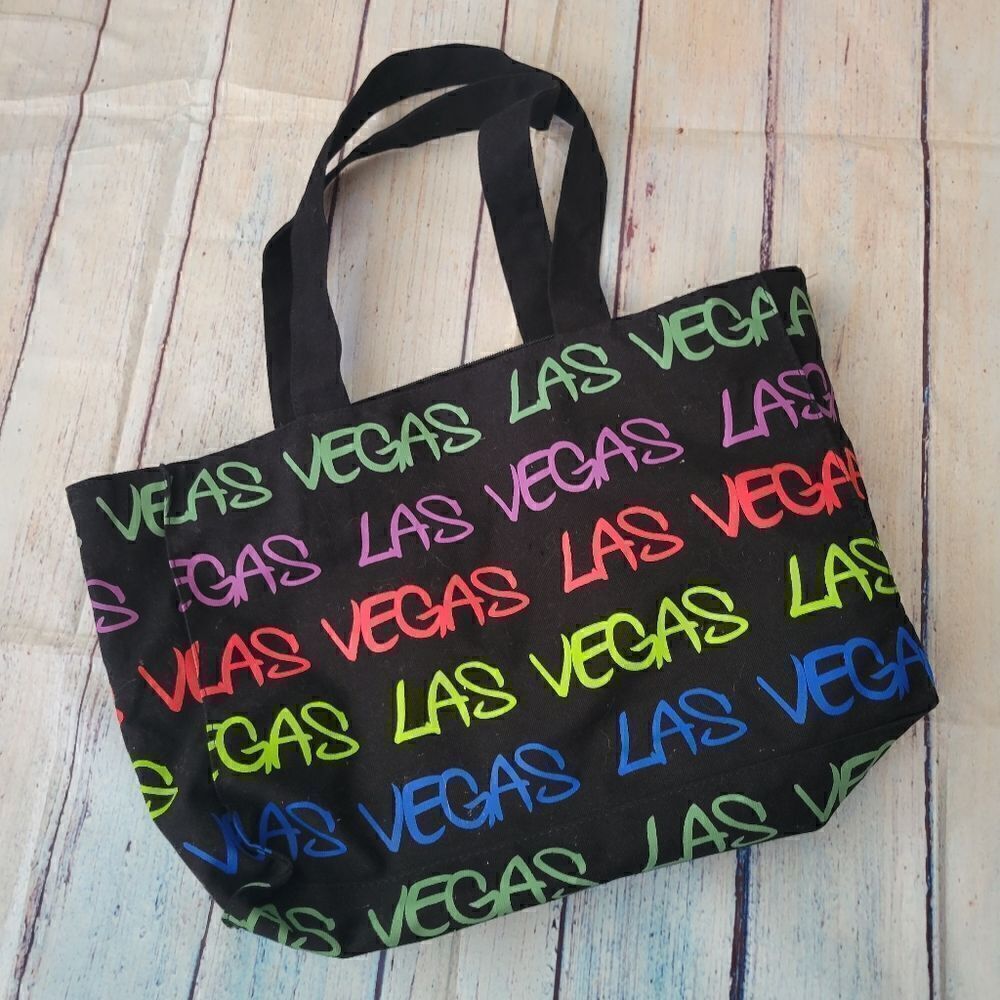 Robin Ruth Las Vegas Women's Black Canvas Double Handle One Size Tote Bags Purse